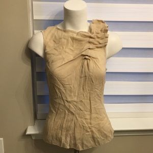 Byron Lars nude real silk side detail sleeveless top nwot